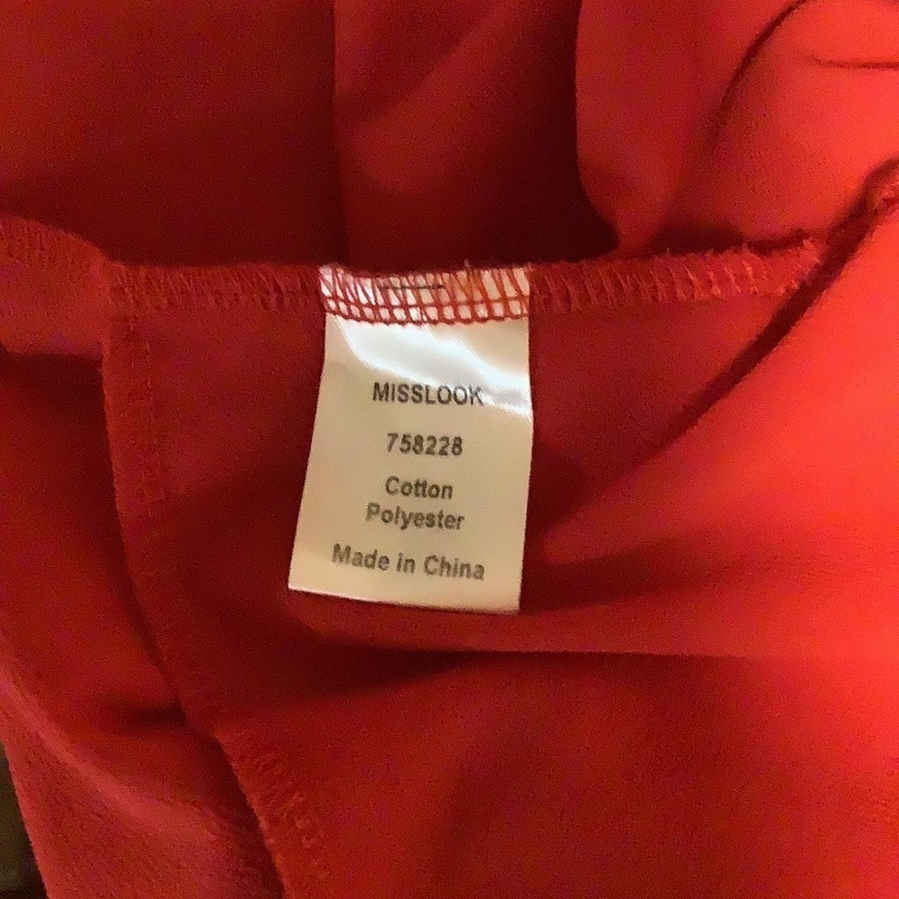 MissLook Women’s 3XL red long sleeves lagen relax boho button front baggy top - Picture 10 of 13